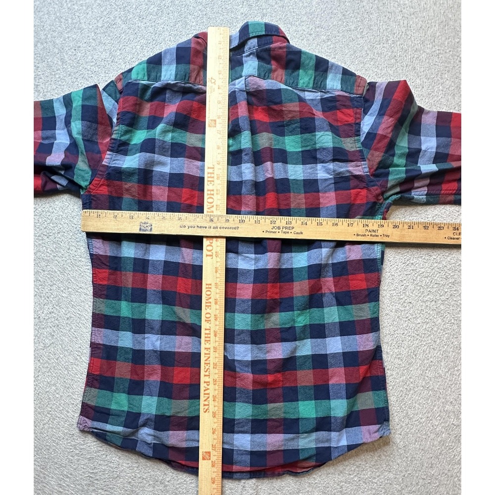 Old Navy Shirt Mens Medium Long Sleeve Plaid Slim Fit Oxford Button Down - Picture 10 of 14